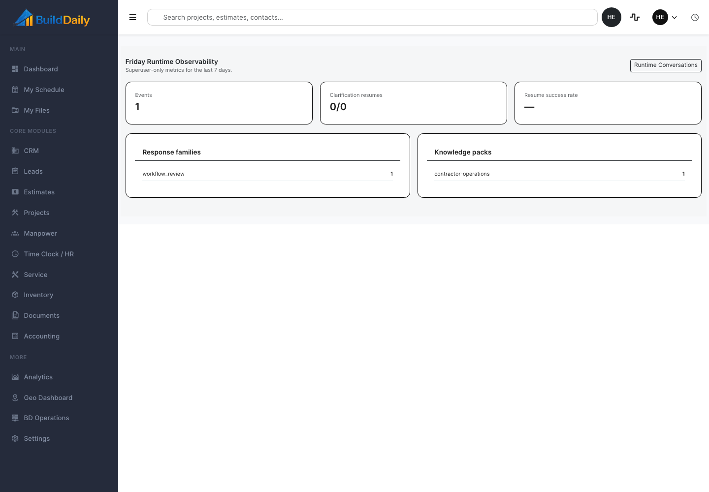 Friday runtime observability