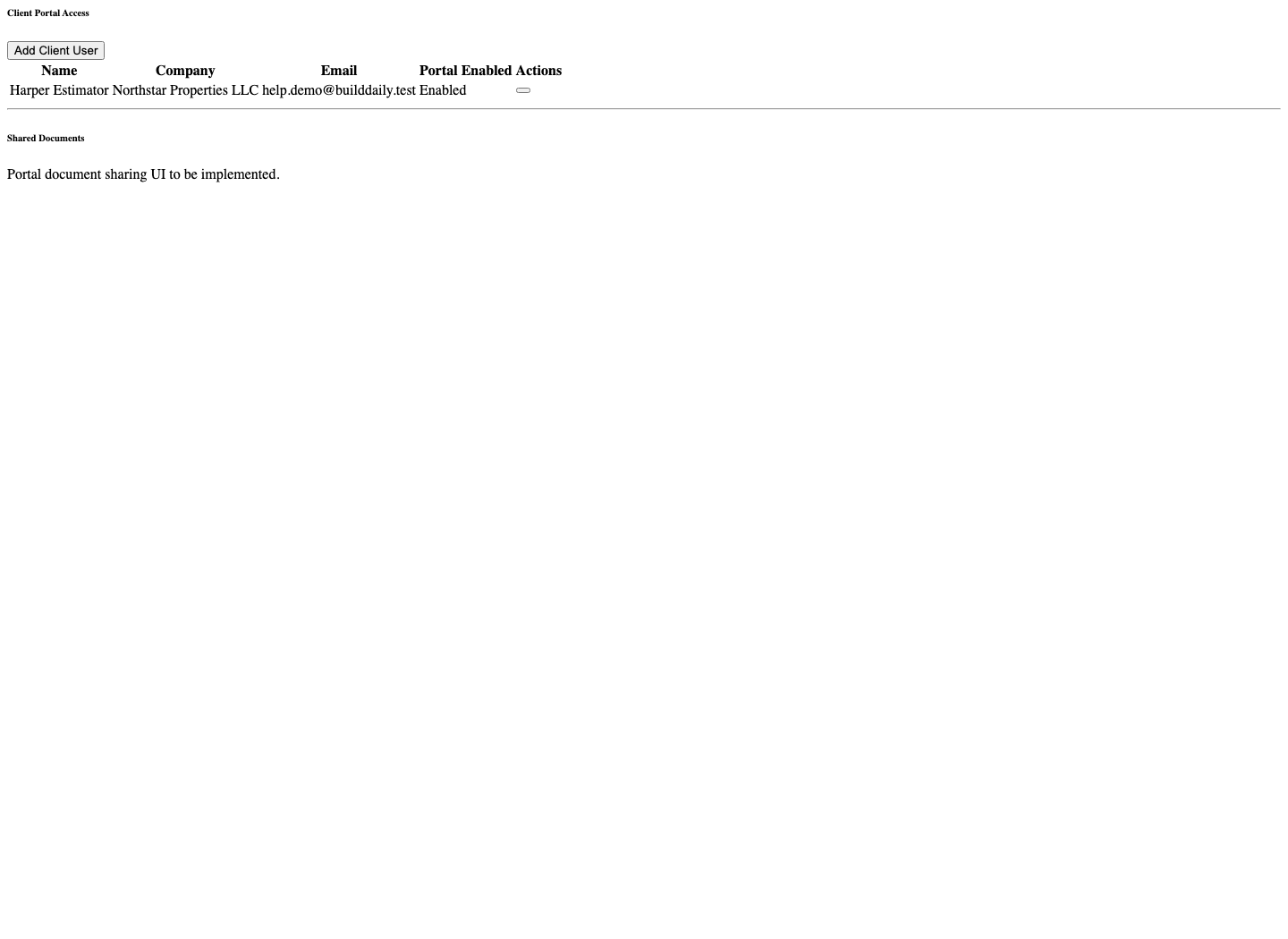 Client portal access