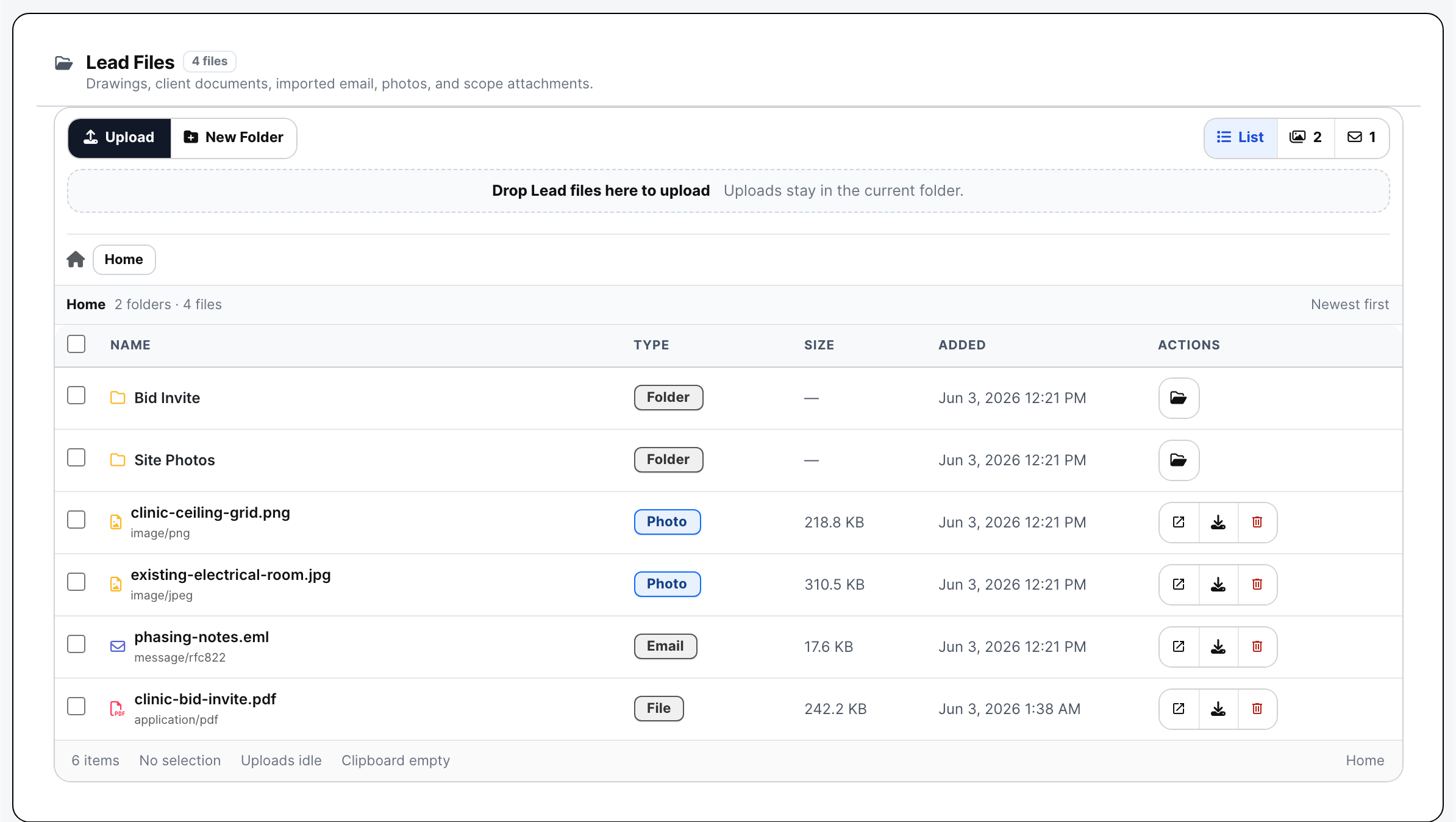 Lead file manager with pursuit material