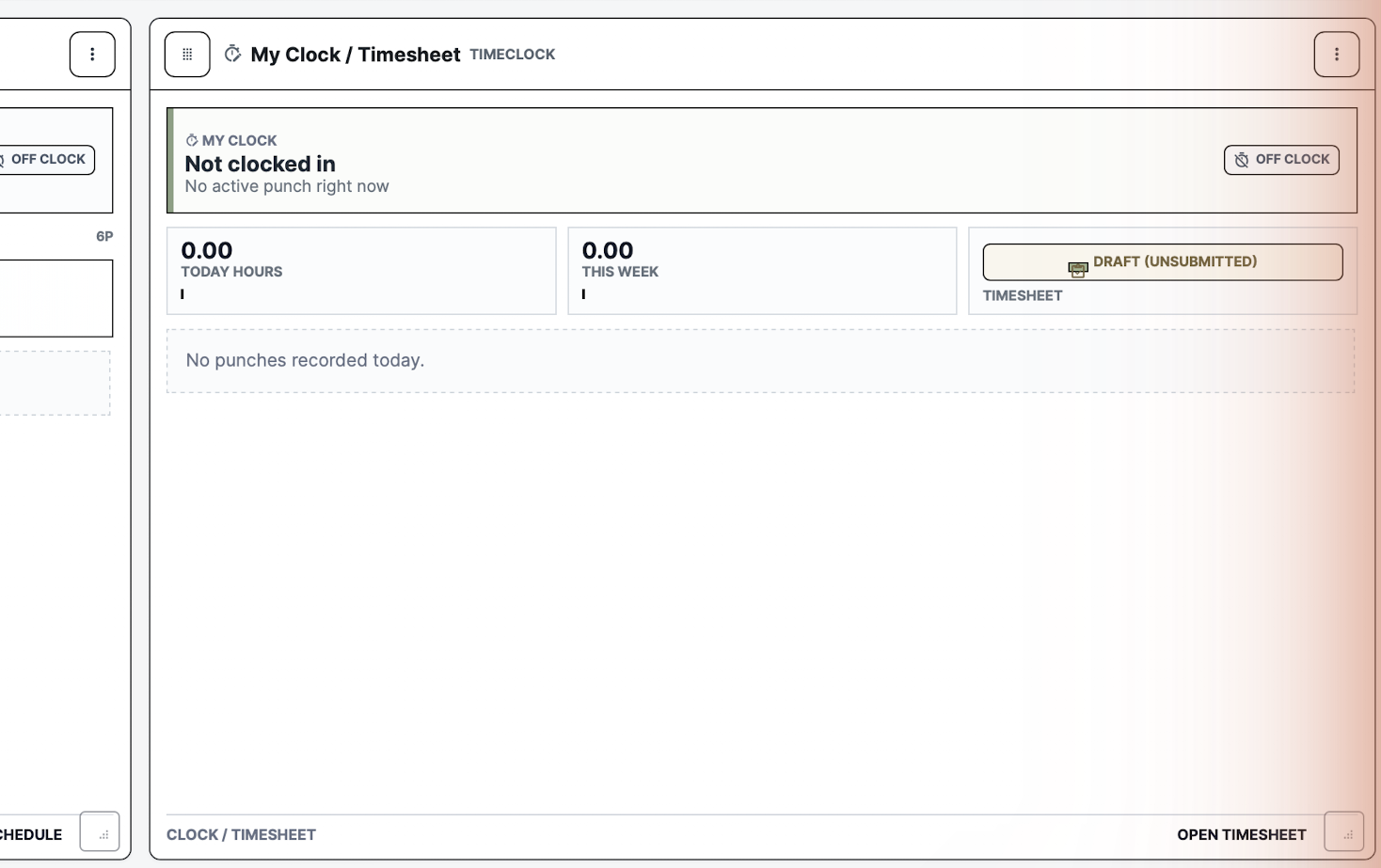 Clock actions and work targets