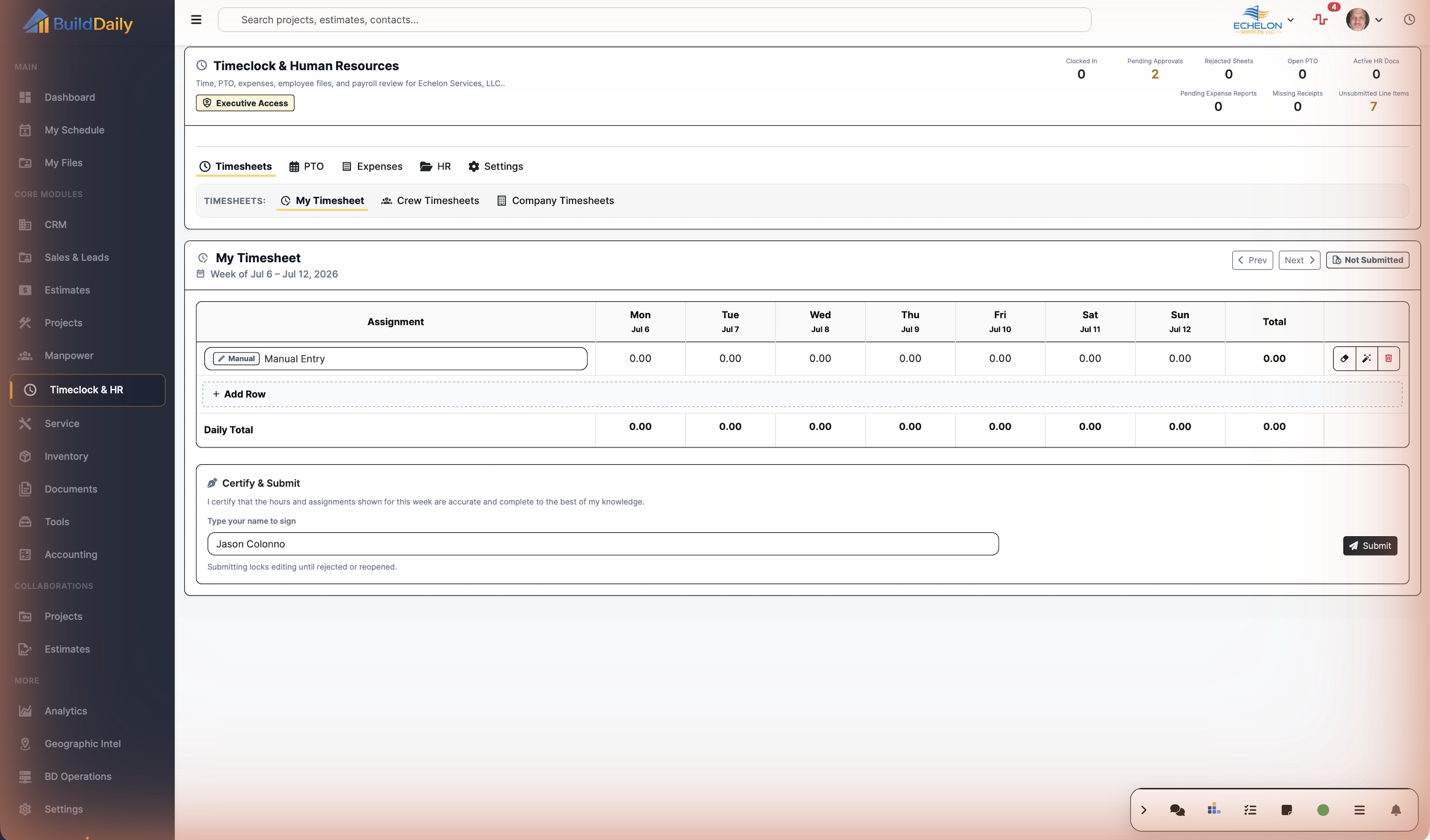 Timeclock overview